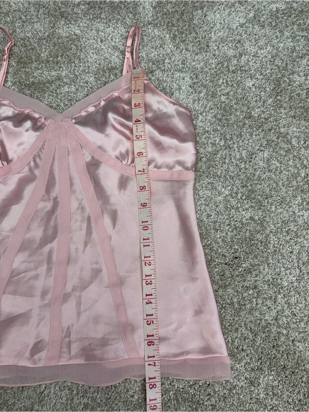 Cato Women's Pink Silky Mesh Trimmed Adjustable Strap Camisole Size Small